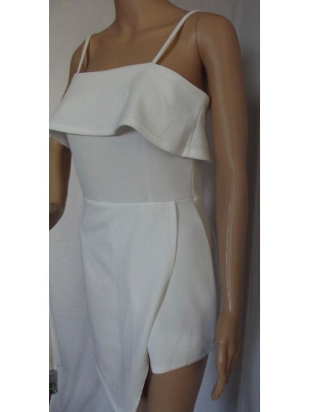 Romper Skort Shorts Jr Sz Large Absolute Angel White sleeveless spaghetti straps